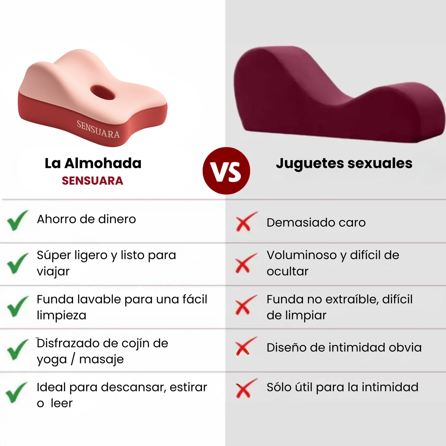 La almohada Sensuara - Perfectamente diseñada para parejas
