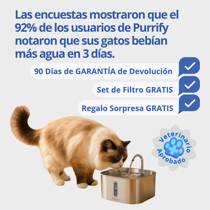 Dale Más Años de Vida a Tu Gato con el sistema Tripe-Filtrado de Purrify™